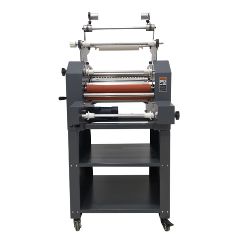 Laminadora de pel&iacute;cula en rollo en fr&iacute;o y caliente BFT-350 para tama&ntilde;os A3/A4/A5/A6 Ancho m&aacute;ximo de 450 mm Velocidad de 0-9 m/min