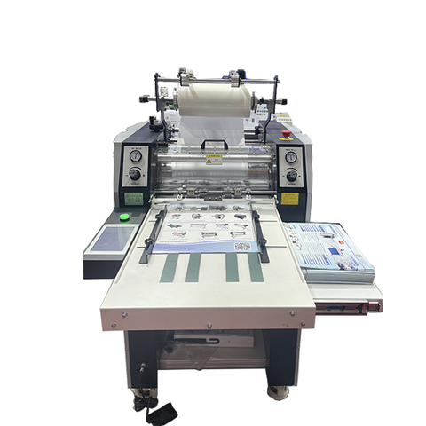 Laminadora industrial en fr&iacute;o y calor GINO PLS-540 de 540 mm | M&aacute;quina profesional de recubrimiento de pel&iacute;cula BOPP de alto brillo para A3/A4/A5/A6